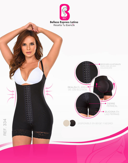 Faja Colombiana Short con Broches – Reductora y Push Up Instantáneo R334