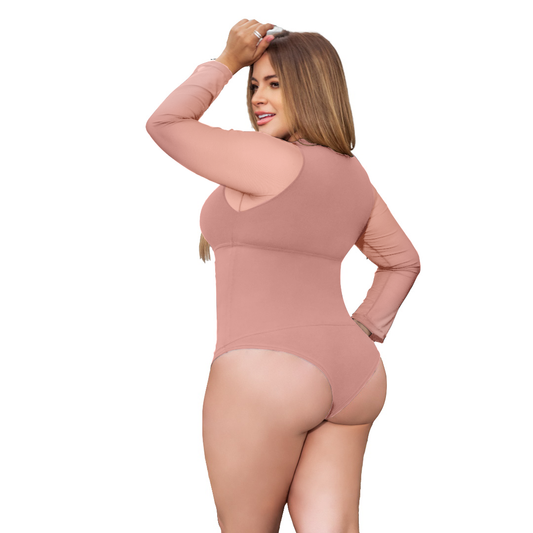 Body Manga larga con Faja interna en abdomen. T. Única L-XL