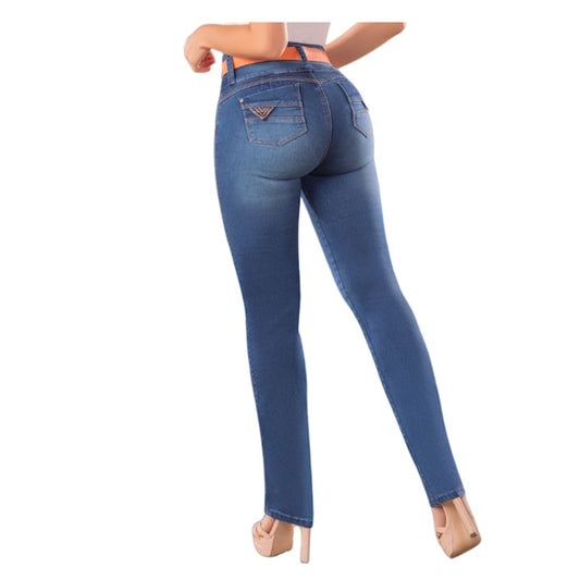 Jean push - up colombiano Azul claro bota Recta 8387 - J2 - bellezaexpresslatina