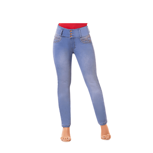 Jean push - up colombiano Azul claro bota Recta 8388 - J2 - bellezaexpresslatina