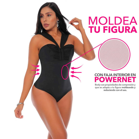 Body con tirantes y faja interna en Powernet 7995 - R3 - bellezaexpresslatina