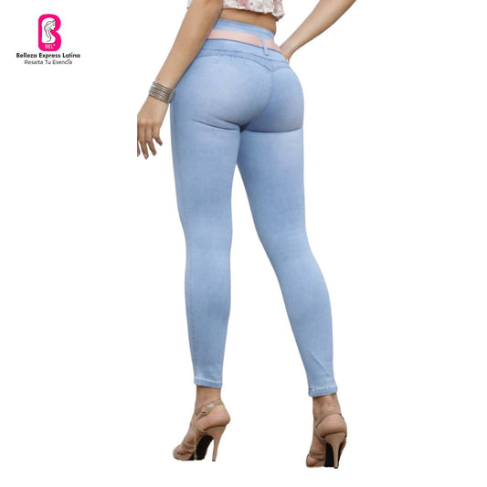 Jean Colombiano Azul Claro Bota Pitillo 871 - BEL - bellezaexpresslatina