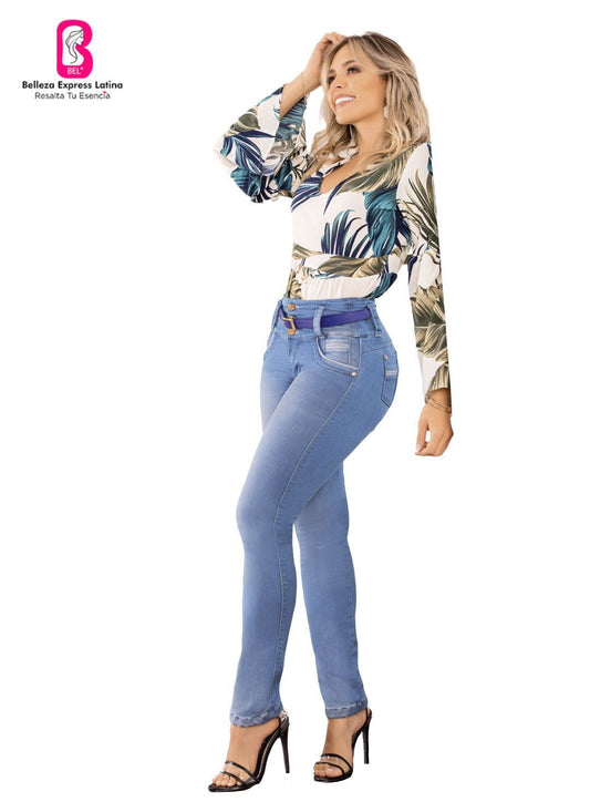 Jean Colombiano Azul Claro Bota Recta 8360-j2 - bellezaexpresslatina