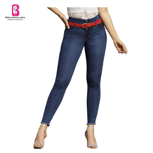 Jean Colombiano Azul Oscuro Bota Pitillo 860 - BEL - bellezaexpresslatina