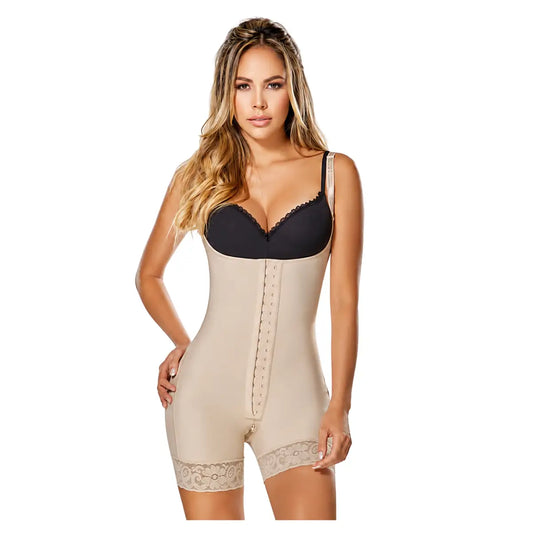 Faja reductora colombiana Pushup con 3 posiciones de ajuste, color Beige