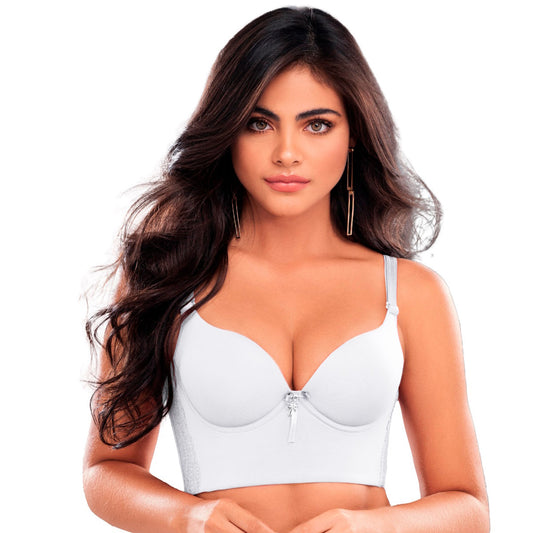Sostén largo en lycra nylon y encajes varios I1-486