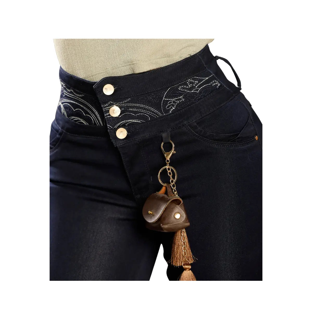 Jean Push Up  Azul Medio Ref Alaniz Tiro Alto Bota Pitillo