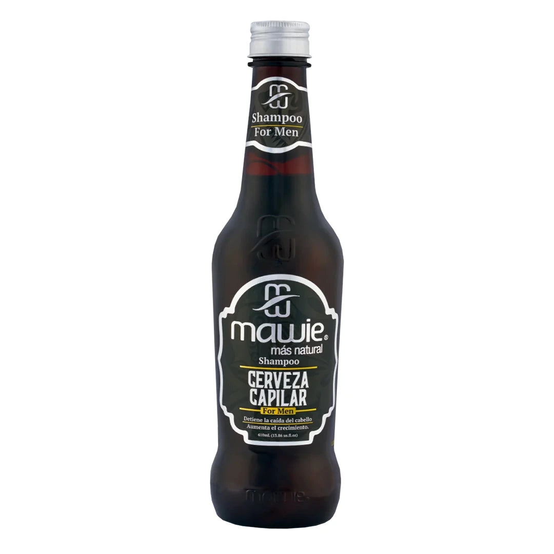 Shampoo de cerveza para hombre, control de la caída del cabellos y fortalecedor.  Marca Mawie Colombia.