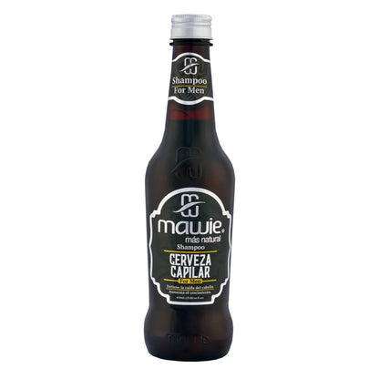 Shampoo de cerveza para hombre, control de la caída del cabellos y fortalecedor.  Marca Mawie Colombia.