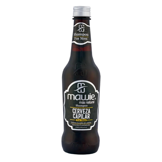 Shampoo de cerveza para hombre, control de la caída del cabellos y fortalecedor.  Marca Mawie Colombia.
