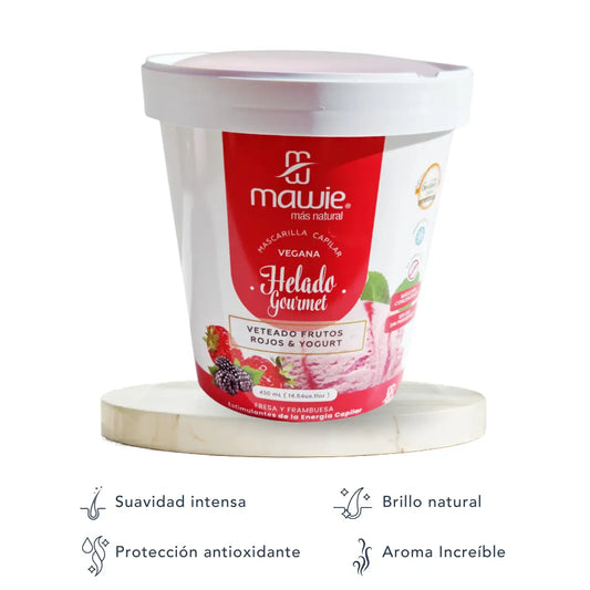 Mascarilla capilar vegana Mawie Frutos Rojos reparación y suavidad 430ml