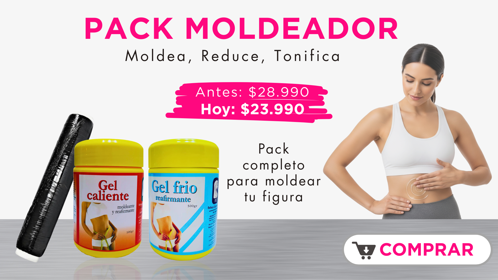 Pack Moldeador con Criogel+Termogel+ Film osmóticox25 mts