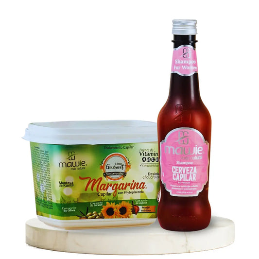 Pack Dúo Control Frizz NEOBEL con Shampoo Cerveza y Margarina Capilar.