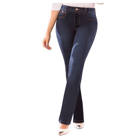 Jean push - up colombiano Azul oscuro bota Recta 8389 - J2 - bellezaexpresslatina
