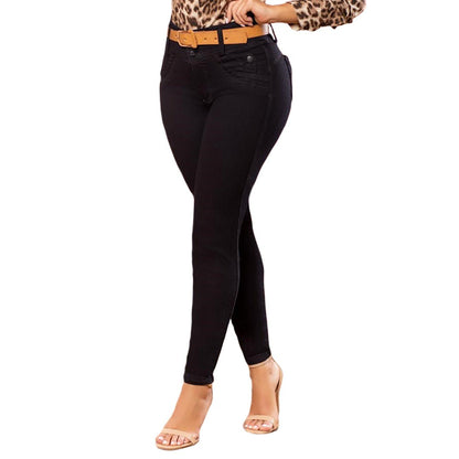 Jean push - up colombiano Negro bota pitillo 1430 - J2 - bellezaexpresslatina