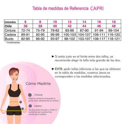 Capri Colombiano Pushup Tiro Alto - bellezaexpresslatina
