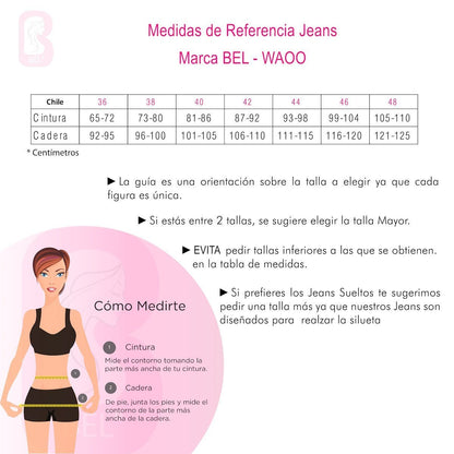 Jean PushUp con cinturilla incorporada - azul medio B.pitillo - bellezaexpresslatina